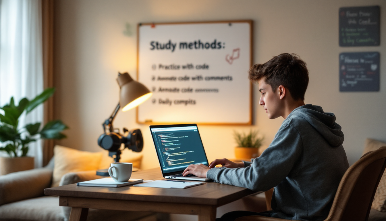 효율적인 파이썬 공부 방법을 실천하는 모습